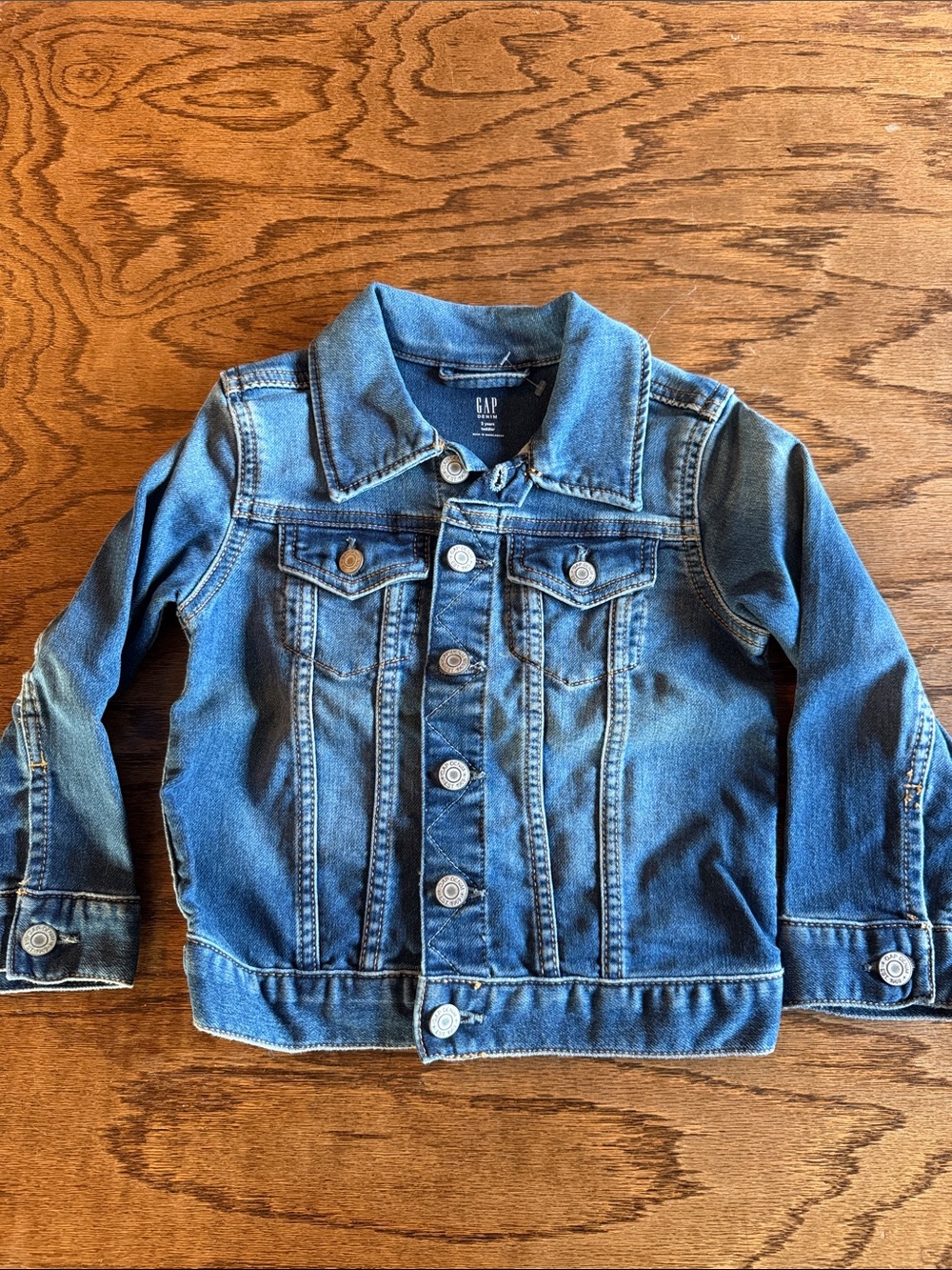 GAP Kids Blue Denim Jacket - Button Front with Chest Pockets